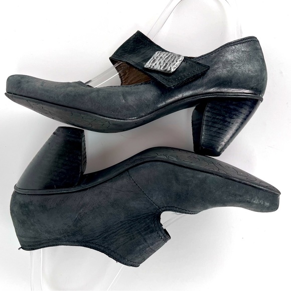 Fidji Shoe Size 37 Black Leather Dress Women's Mary Jane Made in Portugal - Picture 5 of 14